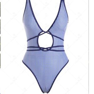Seamolly 1950's Retro Gingham One Piece Swimsuit